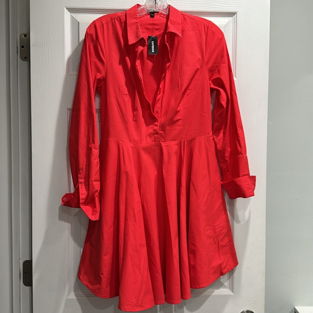 Express A-Line Red Dress NWT